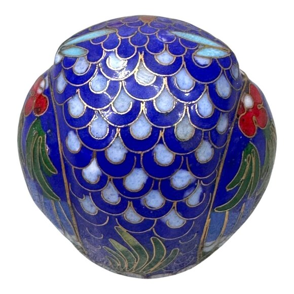 Vintage Cloisonné Enamel Owl Figurine Paperweight Wide Eyed 2.25” Art Decor - Picture 3 of 7